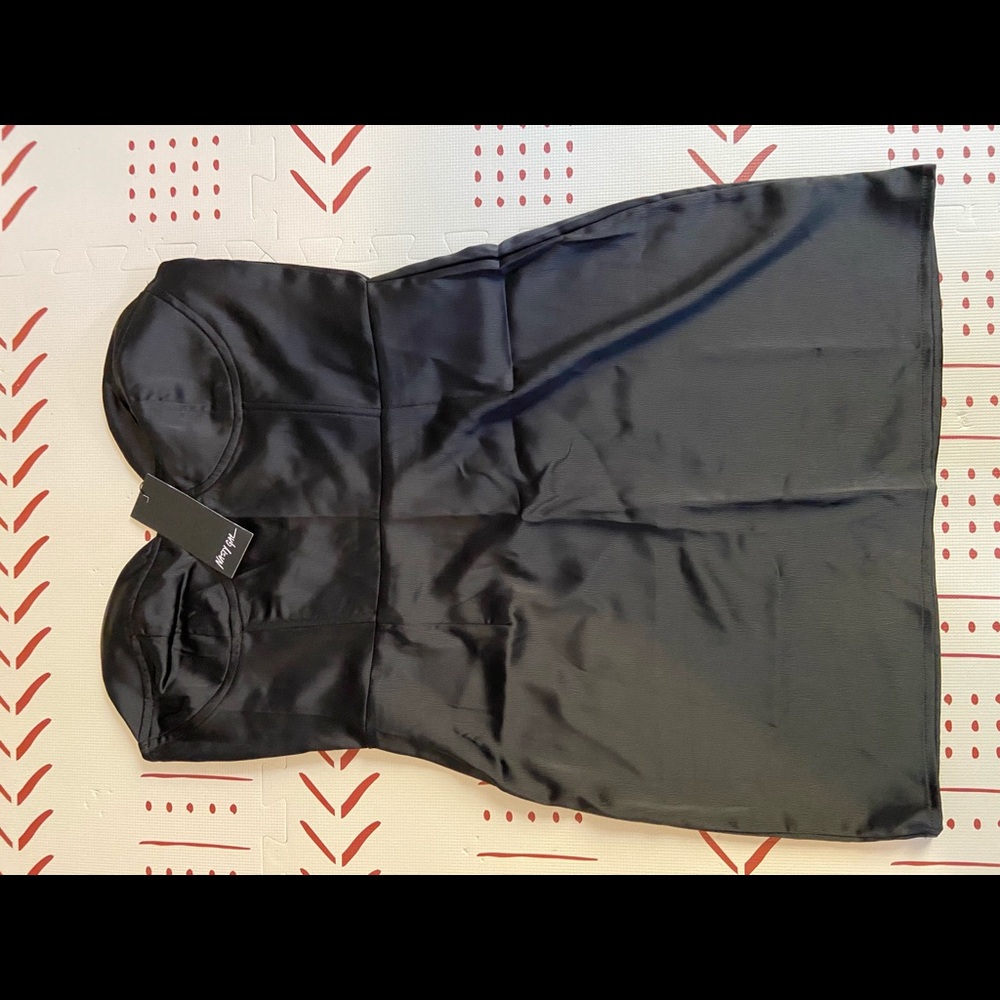 Nasty Gal Black Satin Mini Dress